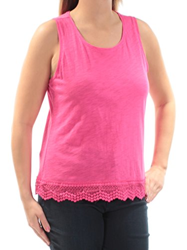 Maison Jules Cotton Crochet Hem Tank Top