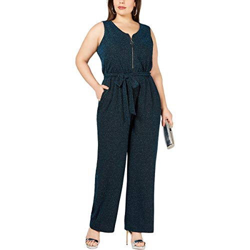 NY Collection Plus Petite Plus Size Metallic Jumpsuit
