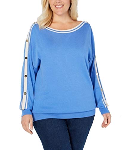 Plus Size Button-Trimmed Sleeve Top