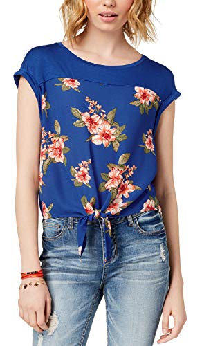 Juniors' Tie-Front Top