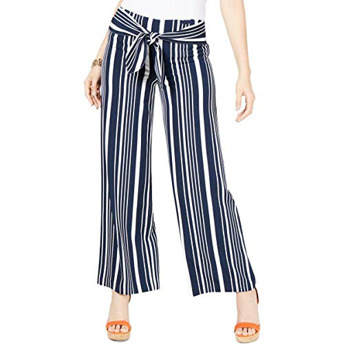 INC Striped Tie-Waist Wide-Leg Pants