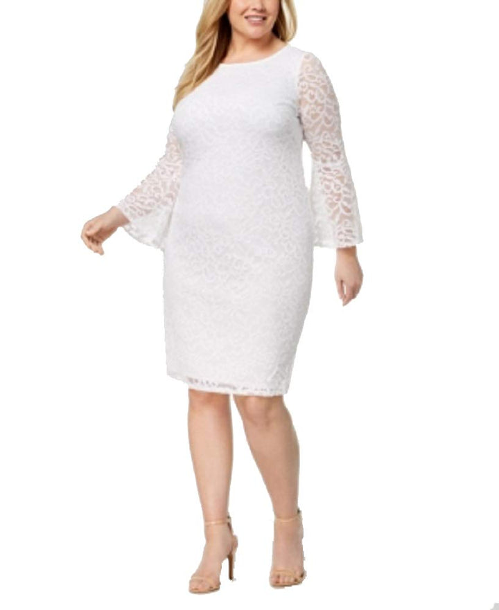 Alfani Plus Size Lace Bell Sleeve Sheath Dress