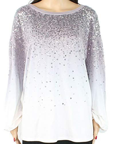 I.N.C. Plus Size Sequined Dip-Dye Sweatshirt