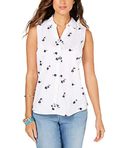 Sleeveless Floral-Print Blouse