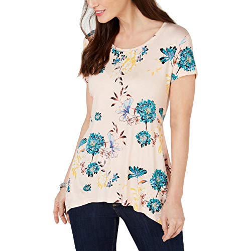 Printed Handkerchief-Hem Top