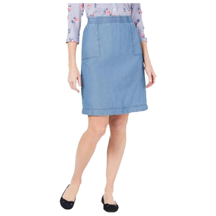 Karen Scott Petite Cotton Denim Skirt