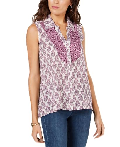 Style & Co Mixed Print Sleeveless Top