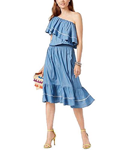 INC International Concepts One Shoulder Denim Dress