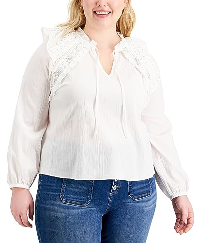 INC International Concepts Plus Size Tie Neck Blouse