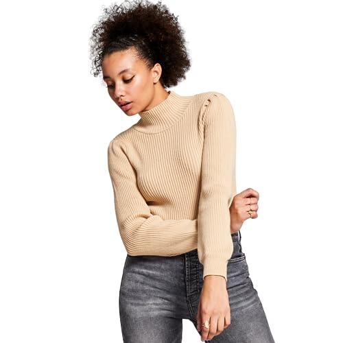 Now This Mock Neck Balloon Sleeve Sweater