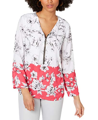 Petite Printed Zip-Front Top
