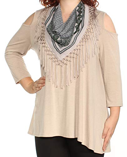 Detachable Scarf Cold-Shoulder Top