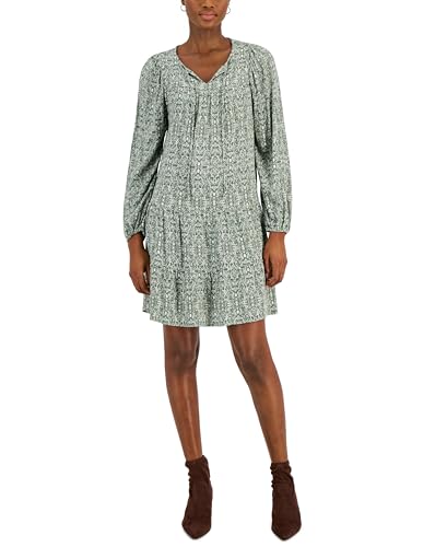 Style & Co Petite Petite Gauze Tiered Shift Dress