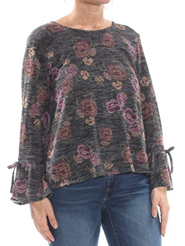 Style & Co Petite Scoop Neck Lantern Tie Long Sleeve Top