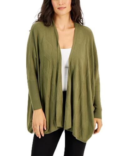 Alfani Womens Diamond Stitch Open Front Cardigan