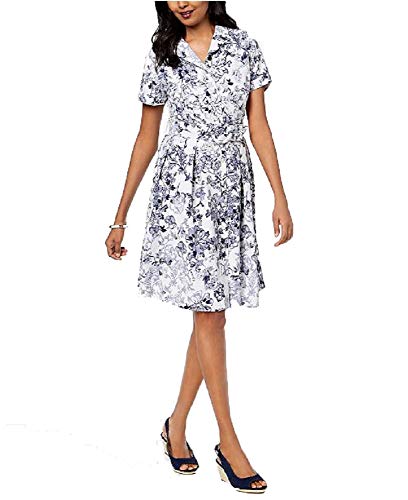 Charter Club Petite Printed Belted Shirtdress