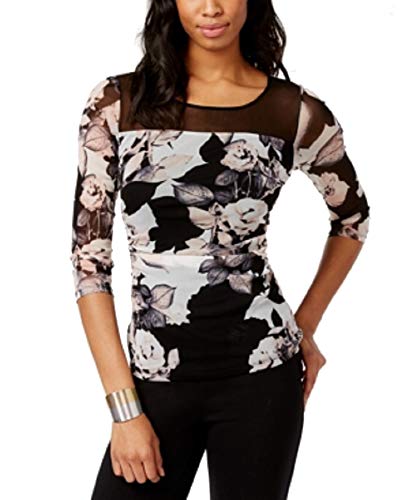 Womens Petite Printed Illusion Top