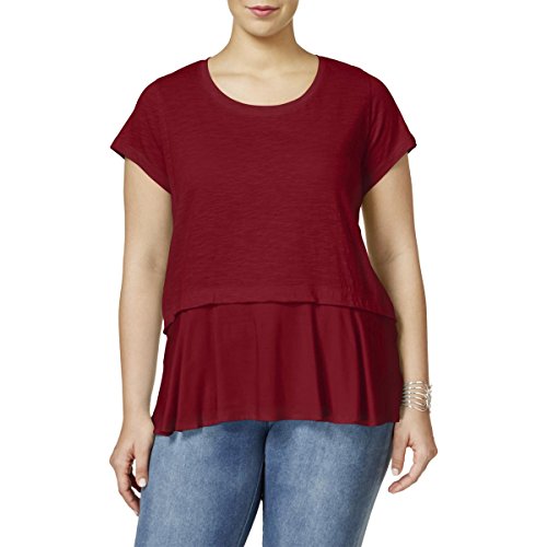 Style & Co. Plus Size Short Sleeve Flounce Hem Top