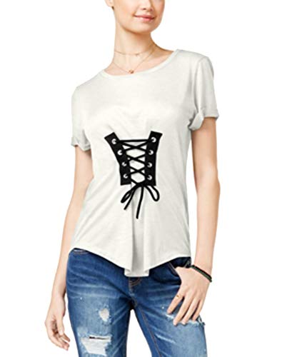 Almost Famous Juniors Corset Front High Low T-Shirt