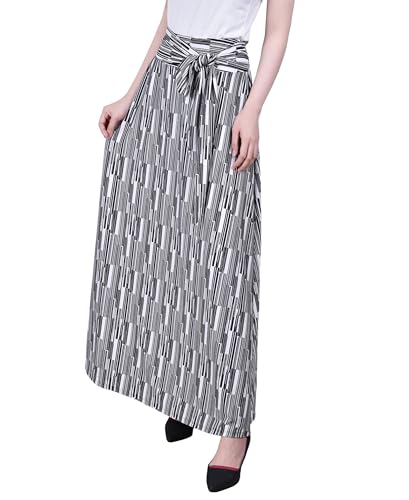 Petite Printed Maxi Skirt with Sash Waist Tie