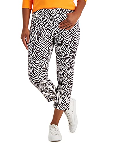 Charter Club Bristol Tummy Control Zebra Capri Jeans