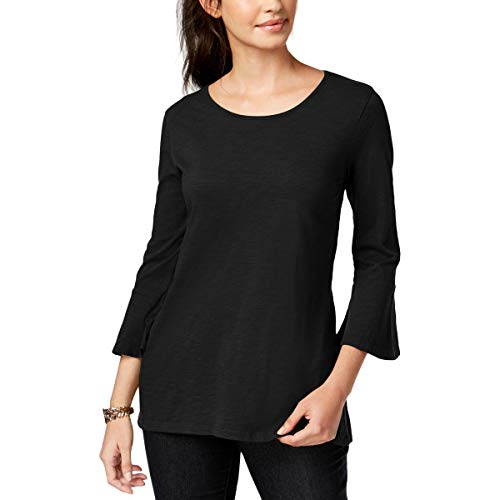 Style & Co Cotton Bell Sleeve Peplum Back Top