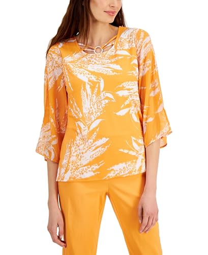 JM Collection Petite Printed O Ring Top