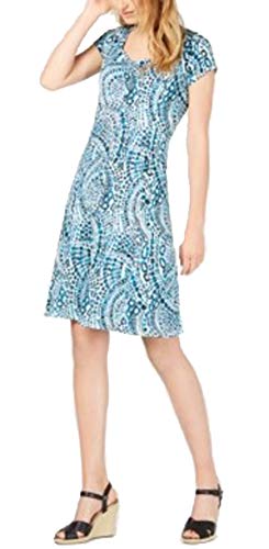 NY Collection Petite Printed Cap Sleeve Dress