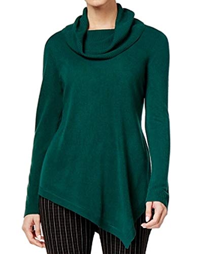 NY Collection Cowl Neck Asymmetrical Hem Sweater