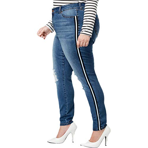 Celebrity Pink Trendy Plus Size Ripped Skinny Jeans
