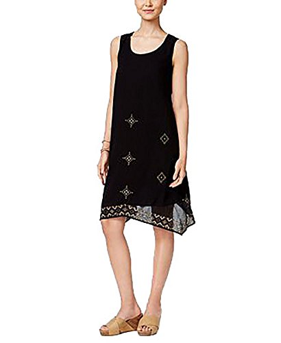 Style & Co Petite Cotton Embroidered Swing Dress
