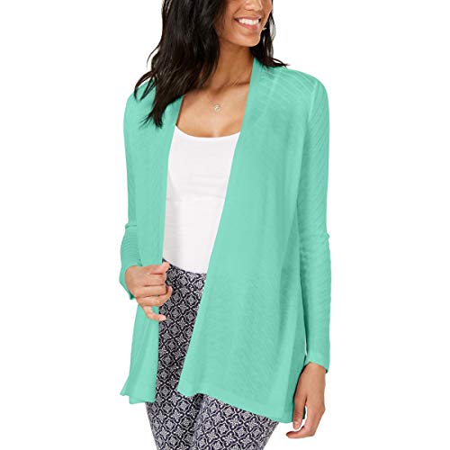 Charter Club Geo Stitch Open Front Cardigan