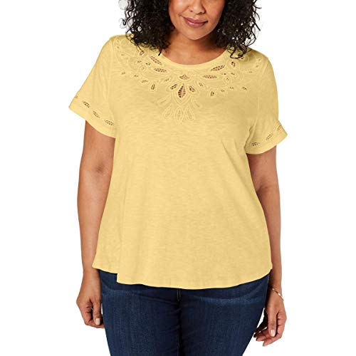 Charter Club Plus Size Cutout Short Sleeve Top