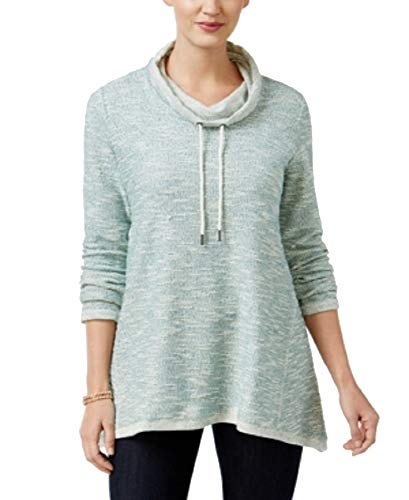 Style & Co Petite Marled Funnel Neck Sweatshirt