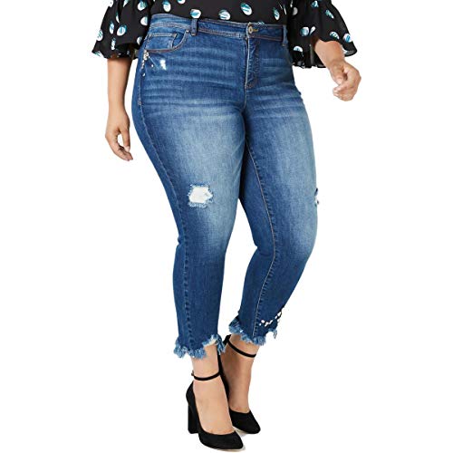 Plus Size Embellished Distressed Skinny Jeans