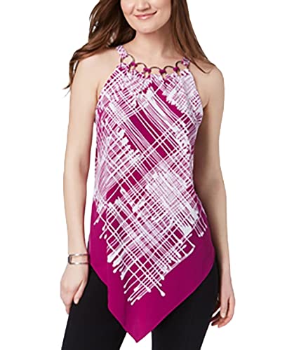 Alfani Printed Ring Neck Top