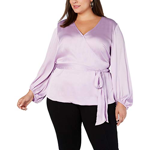 I.N.C. Plus Size Belted Blouson-Sleeve Top