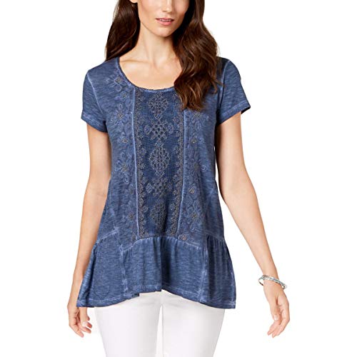 Style & Co Embellished Scoop Neck Top