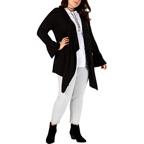 Plus Size Ruffled-Sleeve Open-Front Cardigan
