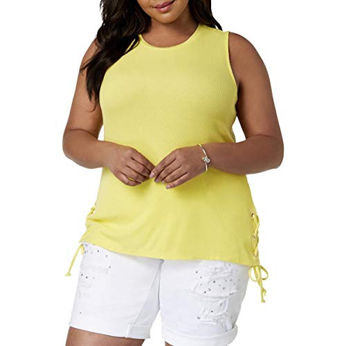 Plus Size Lace Up Tank Top