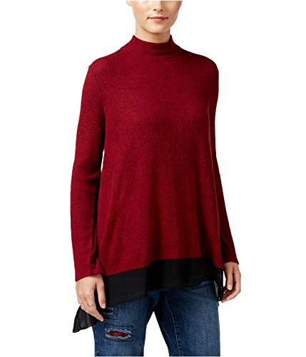 Style & Co Petite Chiffon Hem Mock Neck Top
