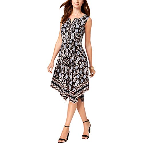 JM Collection Embellished Handkerchief Hem Dress