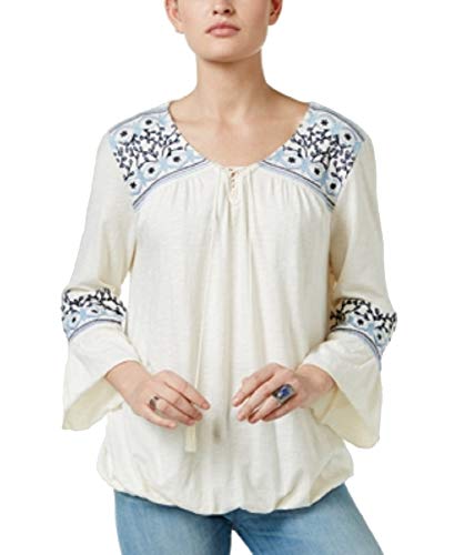 Style & Co Petite Embroidered Peasant Top