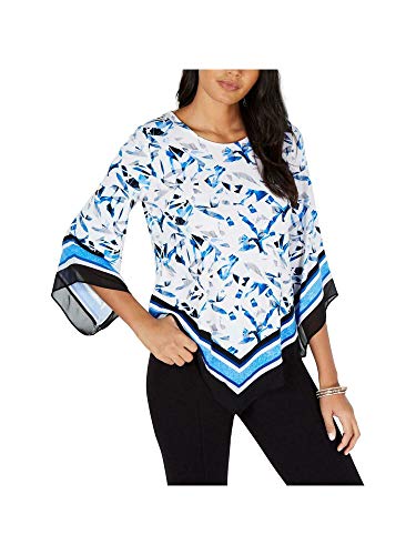 Alfani Printed Asymmetrical Hem Top