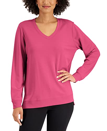 Karen Scott High Low V Neck Top
