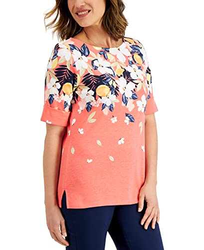 Karen Scott Petite Fiji Getaway Boatneck Top