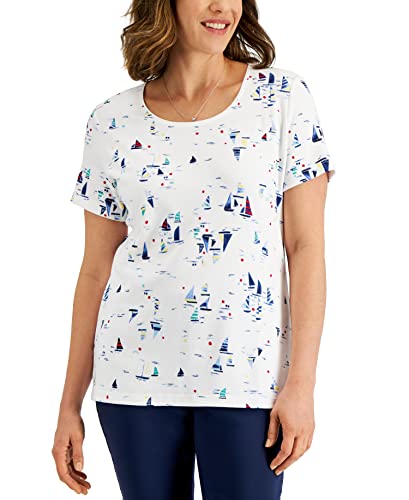 Karen Scott Womens Sail Specks Printed Top