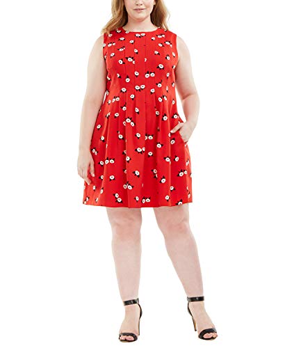 Anne Klein Plus Size Chatterly Rose Printed Fit Flare Dress