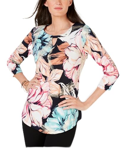 JM Collection Grommet Keyhole Tunic