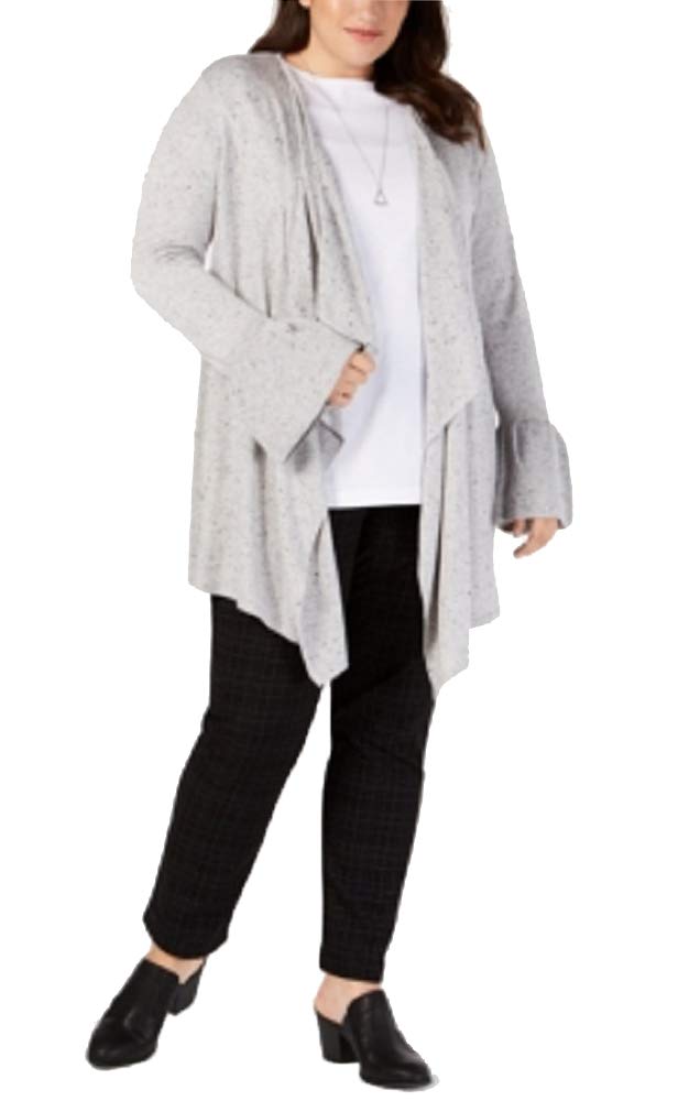Plus Size Ruffled-Sleeve Open-Front Cardigan